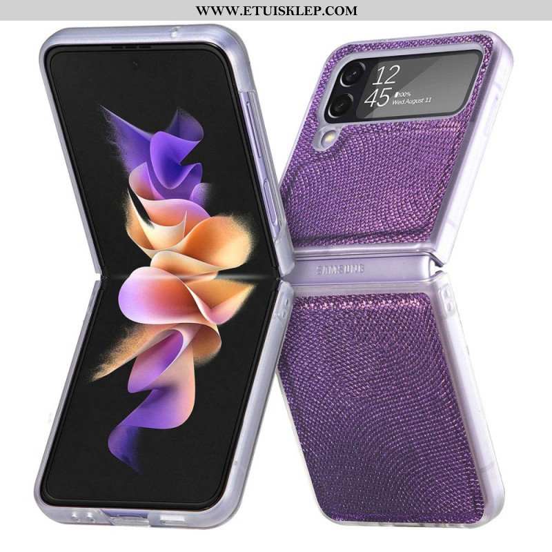 Etui do Samsung Galaxy Z Flip 4 Etui Folio Styl Węża Na Przezroczystym Silikonie